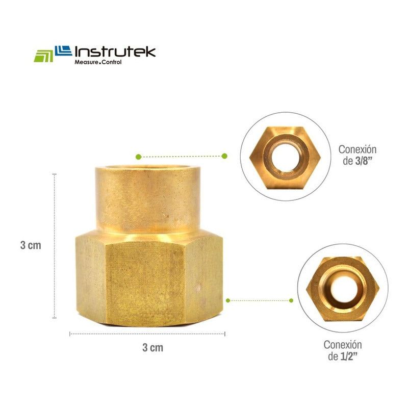 Cople Reductor Latón De 1/2 Npt A 3/8 Npt 5 Pz