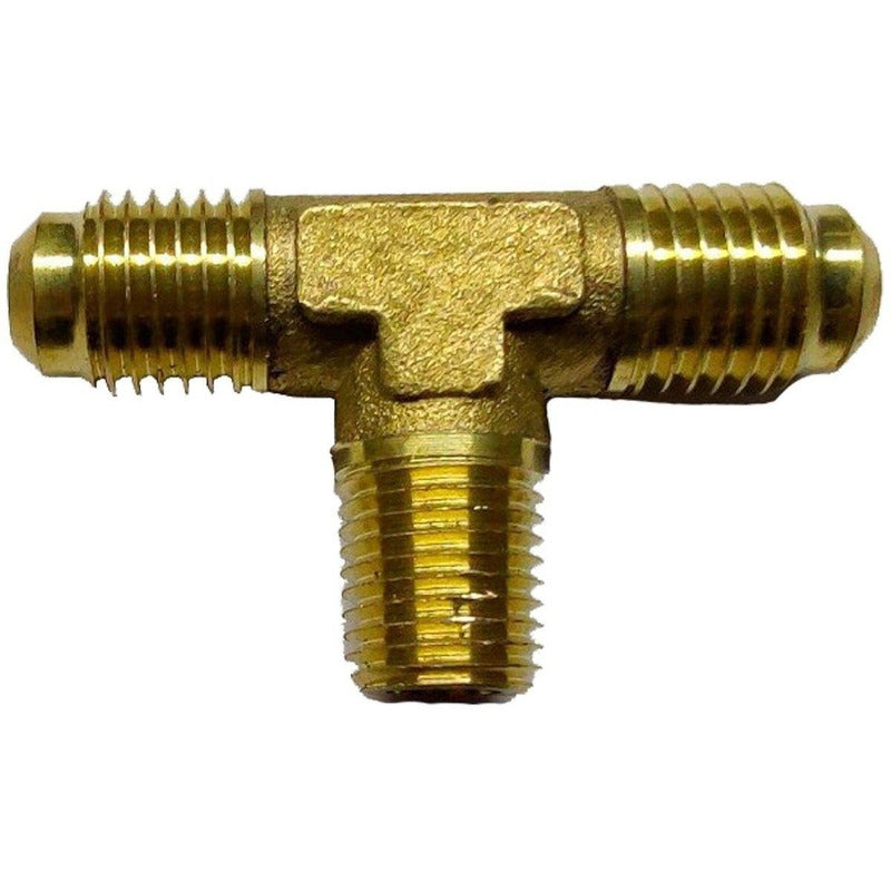 1/8 Npt Tee Brass Fitting To Center X 1/4 Flare