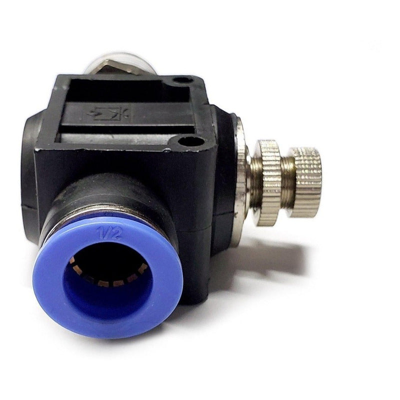 Conector / Regulador Caudal Neumático Recto 1/2 Npt X 1/2