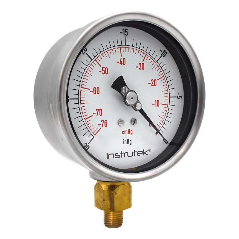 Premium Glycerin Vacuum Gauge 4 IN, -30 Inhg (eq. Vacuum)