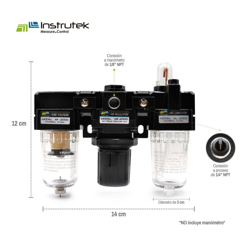 Filter-regulator-lubricator 1/4 P/ Compressor Without Manometer