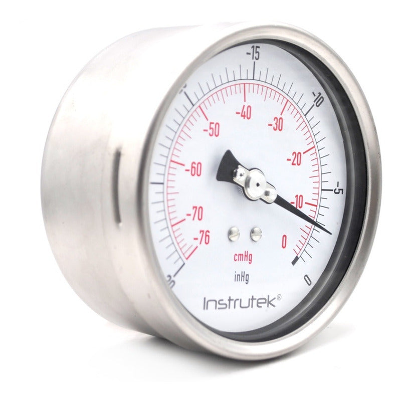 Premium Inox Glycerin Vacuum Gauge 4 PLG, -30inhg