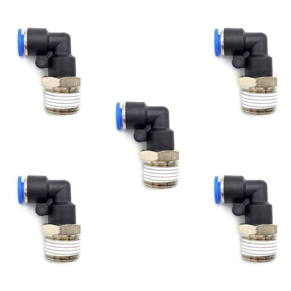 5 Pc of Pneumatic Quick Connector/Fitting Elbow 3/8 Npt X 6mm