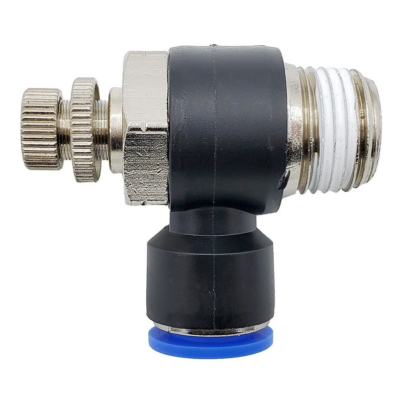 Pneumatic Flow Regulator / Connector Elbow 1/2 Npt X 12mm