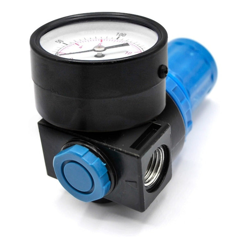 1/4" 120 PSI Pneumatic Pressure Regulator with Gauge