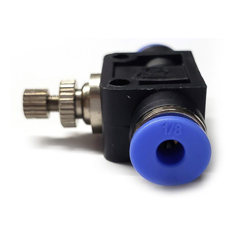Conector / Regulador De Caudal Neumático Unión Recta 1/8