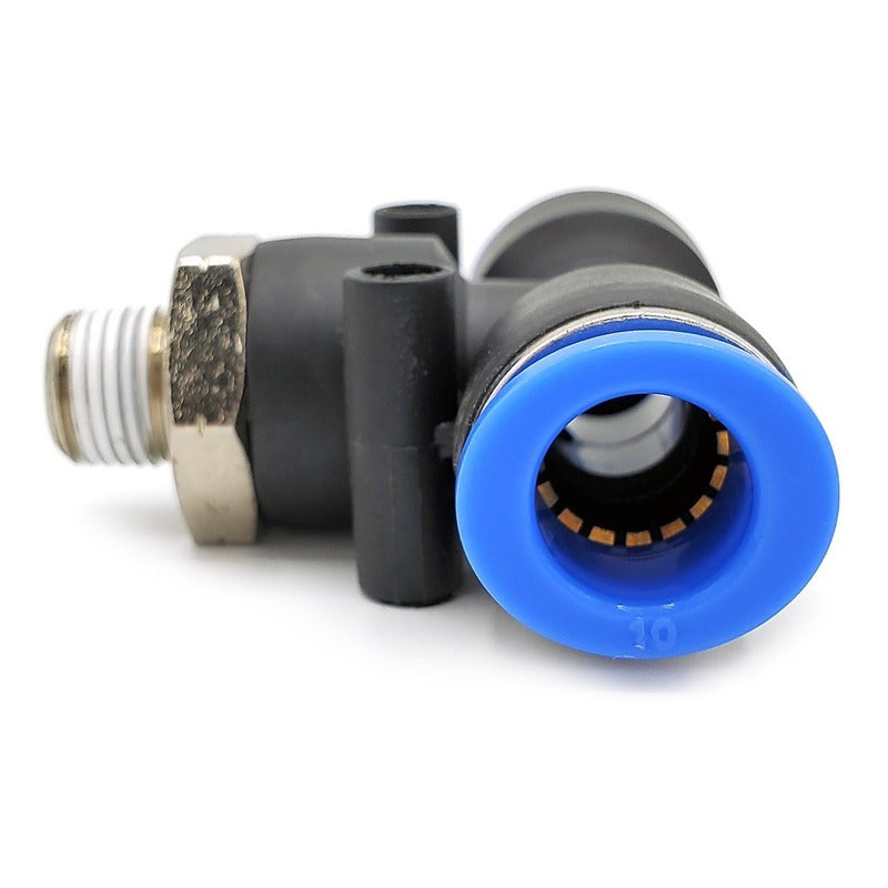 5pz Racor Rápido Neumático En Tee 1/8 Npt X 10mm