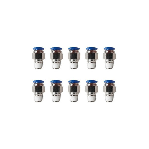 10 Pc Quick Connect Pneumatic Straight 1/4npt X 10mm