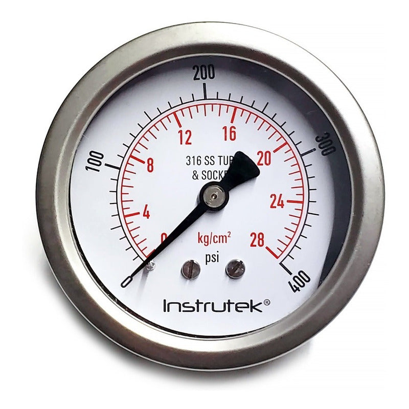 Stainless Steel Glycerin Pressure Gauge 2.5 INCH 400 PSI Dial