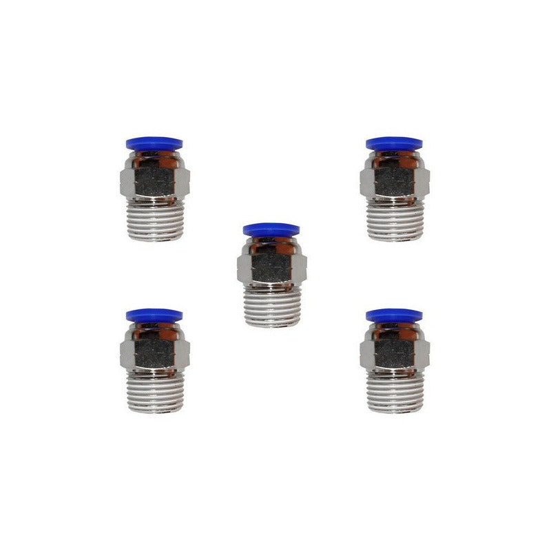 5 Pc Quick Connect Pneumatic Straight 3/8 Npt X 3/8