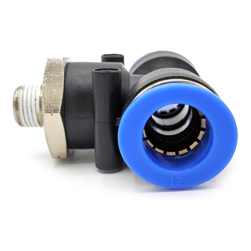 5pz Racor Rápido Neumático En Tee 1/8 Npt X 12mm
