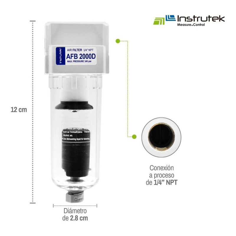 Automatic Drain Water Separator Filter, 145 Psi, 1/4 Connection