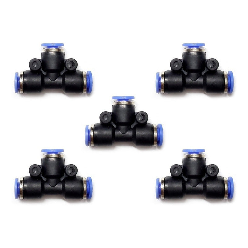 5 Pz Racor Unión Neumático En Tee 1/8