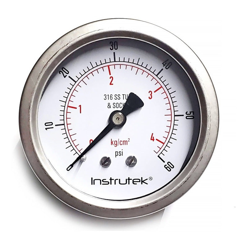 Manometer Totally Stainless Glycerin Dial 2.5 PLG 60 Psi