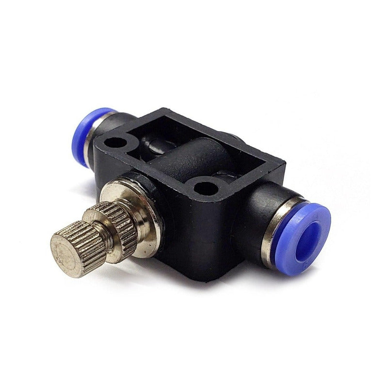 Conector / Regulador De Caudal Neumático Unión Recta 6 Mm