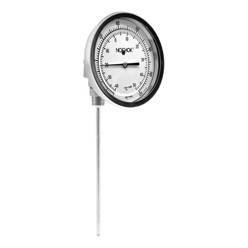 Termómetro Horno 5 PLG 40 A 120°f Vástago 9, Rosca 1/2 Npt