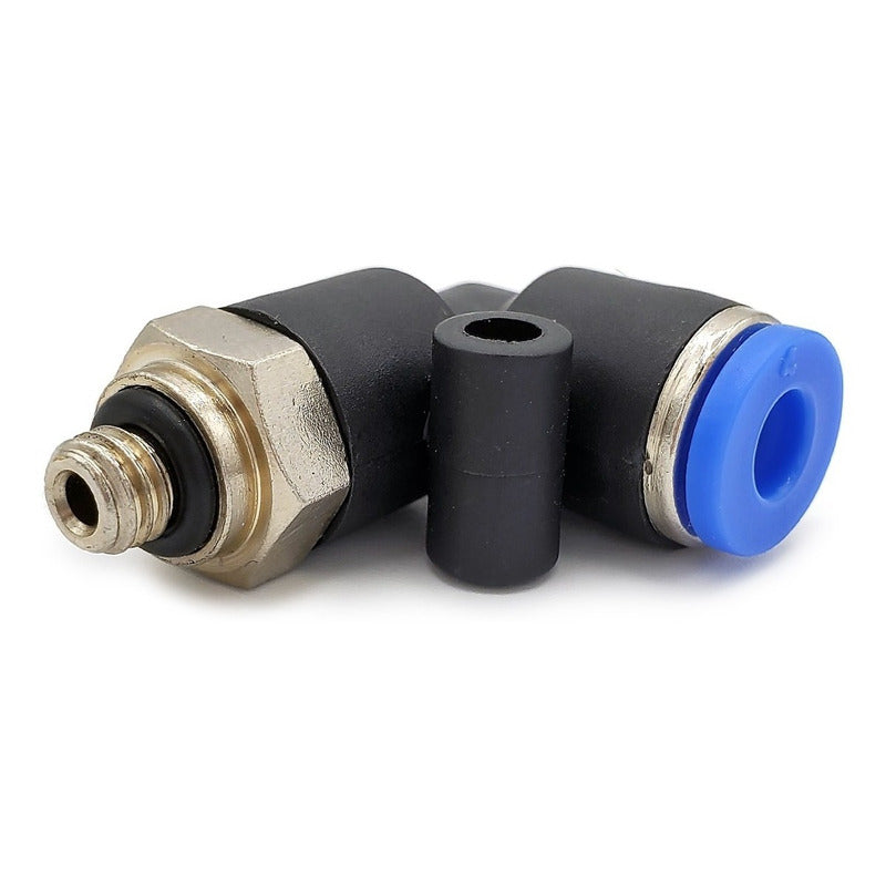 10 Pz De Conector/racor Rápido Neumático Codo M6 X 4mm