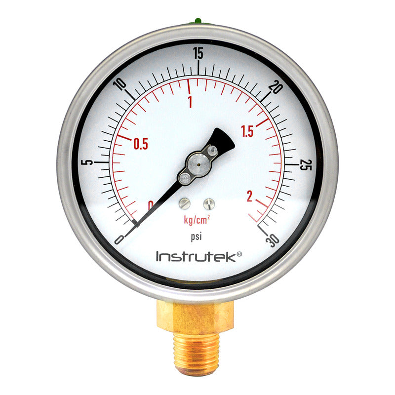 Manómetro Inox Glicerina 4 PLG, 30 Psi (aire, Agua)