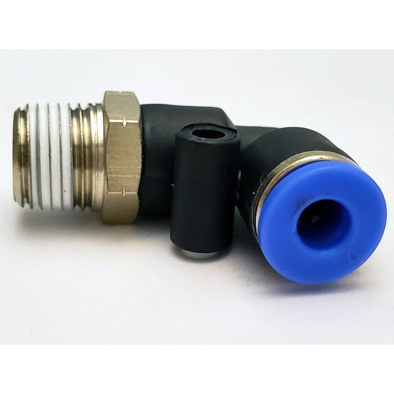 10 Pz De Conector/racor Rápido Neumático Codo 1/8 Npt X 4 Mm