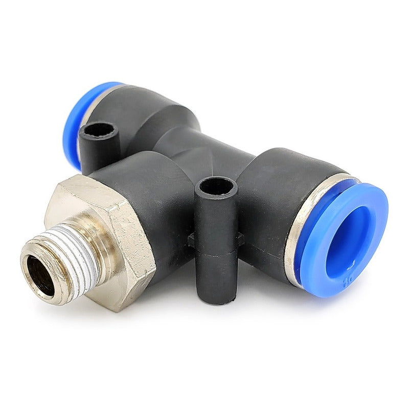 5pz Racor Rápido Neumático En Tee 1/8 Npt X 10mm