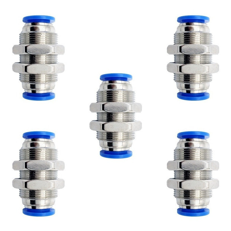 5 Pc of Straight Pneumatic Quick Connect Gland 3/8