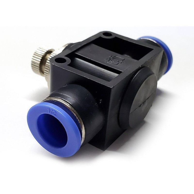 Conector / Regulador De Caudal Neumático Unión Recta 1/2