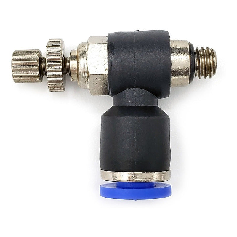 Conector / Regulador De Caudal Neumático Codo Rosca M5 X 4mm