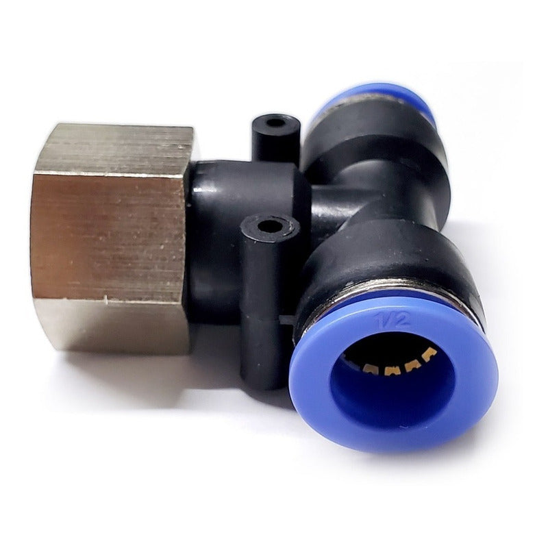 5pz Racor Rápido Neumático En Tee 1/2 Npt Hembra X 1/2 Mang.