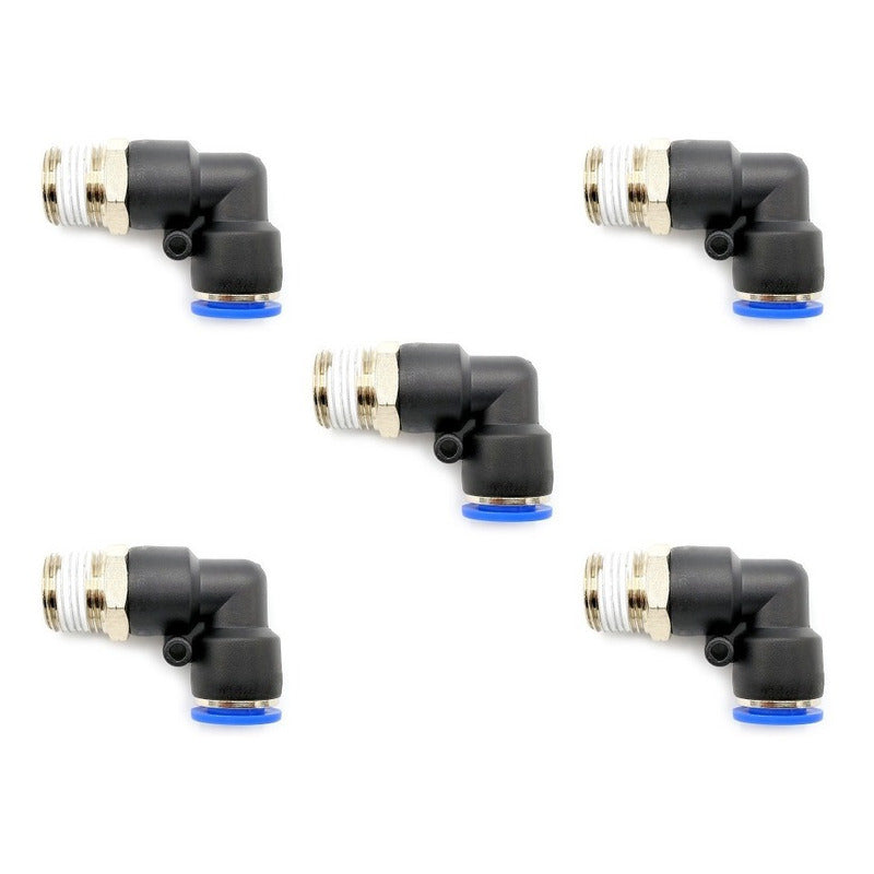 5 Pc Quick Pneumatic Connector/fitting Elbow 3/8 Npt X 10mm