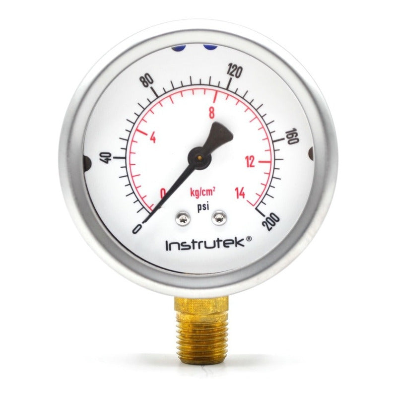 Manometer for Irrigation System with Glycerin 2.5 PLG, 200 Psi