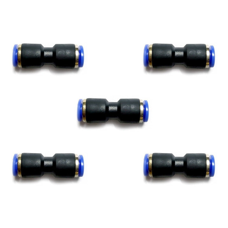 5 Pz Racor Unión Neumático Recto 1/8