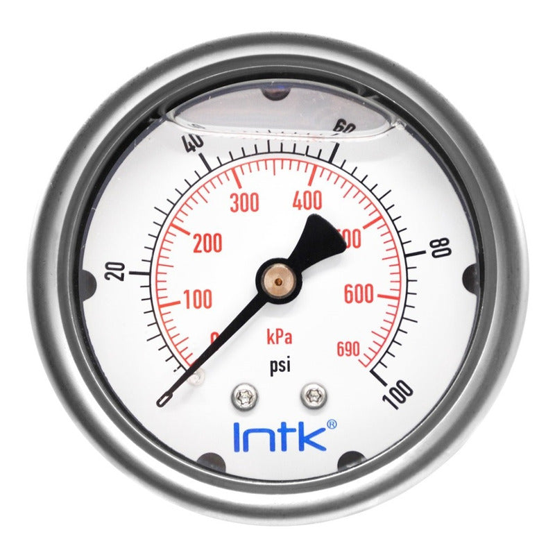 Manómetro Inox 2.5 PLG, 100 Psi 690 Kpa Conx. Posterior