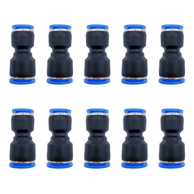 10 Pz Reducción Neumática Recta 12mm A 10mm