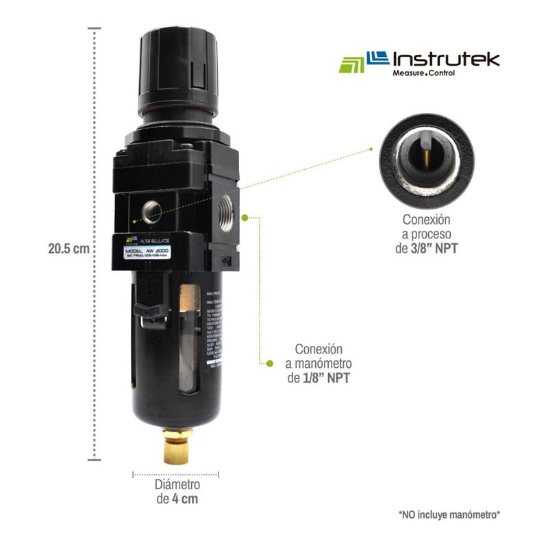 Filter - Air Regulator 3/8 P/ Compressor