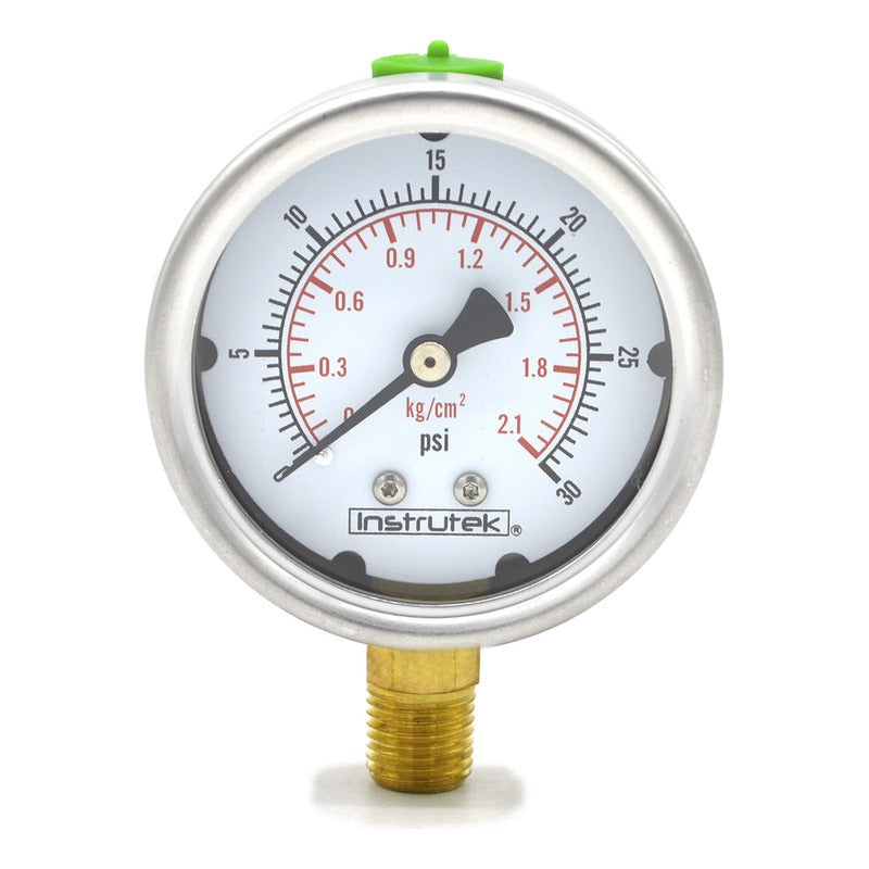 Manómetro Inox Glicerina 2.5 PLG , 30 Psi (aire, Agua)