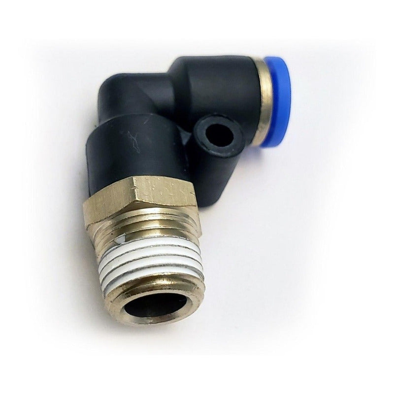 10 Pz De Conector/racor Rápido Neumático Codo 1/8 Npt X 4 Mm