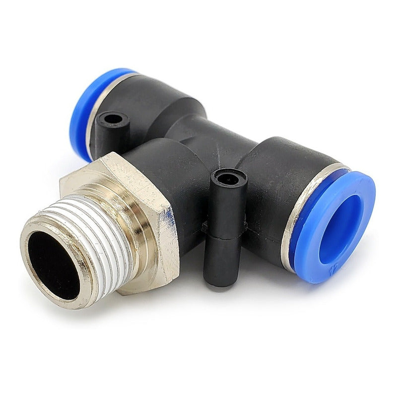 5pz Racor Neumático En Tee 3/8 Npt X 12mm