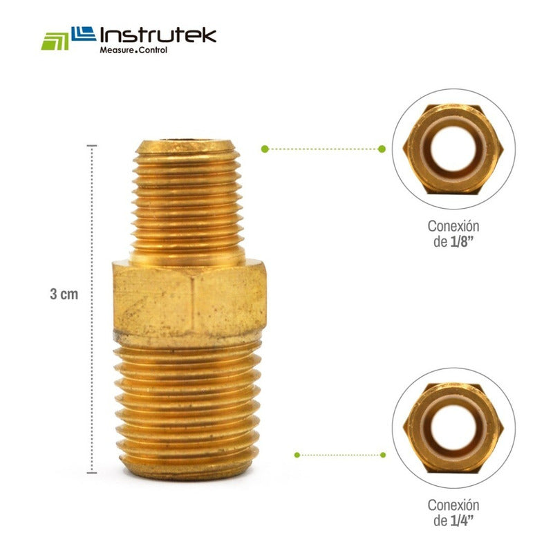 Niple Hexagonal De Latón 1/4 Npt X 1/8 Npt 10 Pz