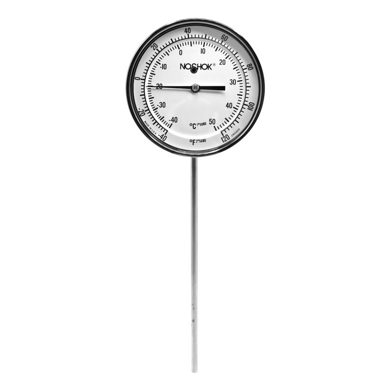 Termómetro Horno 5 PLG 40 A 120°f Vástago 9, Rosca 1/2 Npt