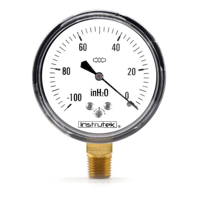 Vacuum Gauge 2.5, Low Pressure, 1/4 Npt, Lower 100 In H2o