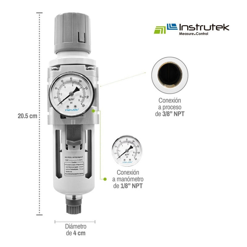 Water Separator Filter With Regulator And Pressure Gauge Conex 3/8