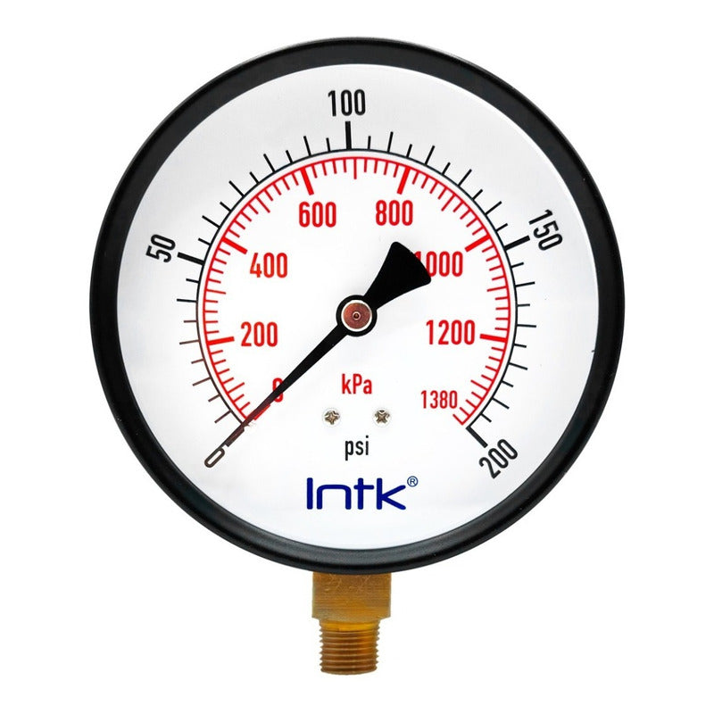 Manómetro Para Compresor Carátula 4 PLG 200 Psi (aire, Gas)