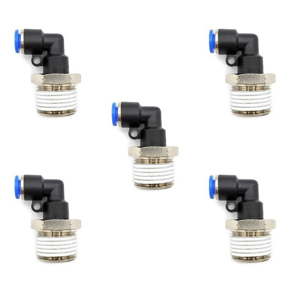 5 Pc of Pneumatic Quick Connector / Fitting Elbow 1/2 Npt X 6mm
