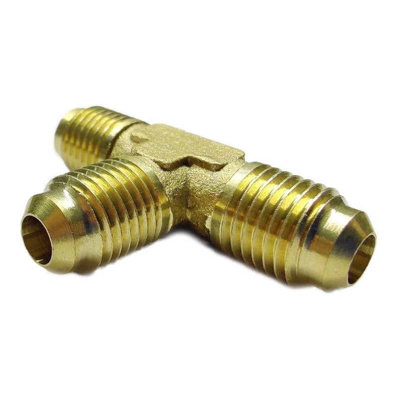 Tee Connector, Brass (gold) 1/4 Flare 5 Pcs