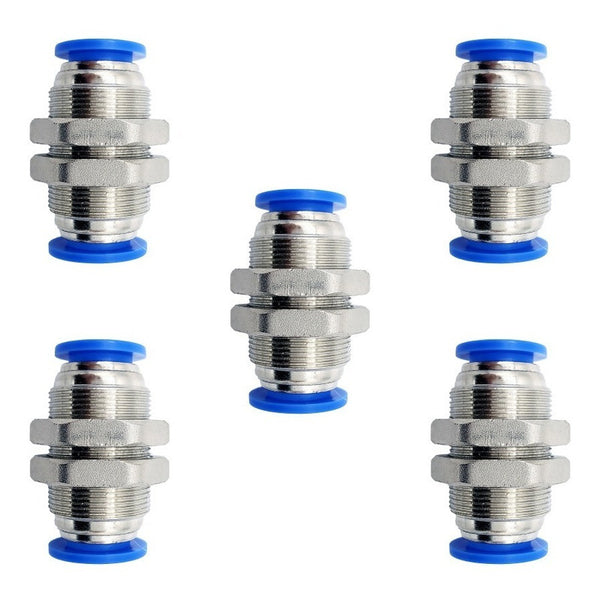 5 Pc of Straight Pneumatic Quick Connect Gland 12mm