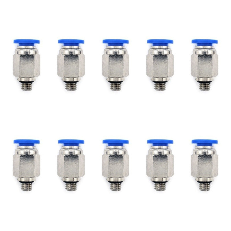 10 Pc Of Straight Pneumatic Quick Connector/fitting M6 X 1/4