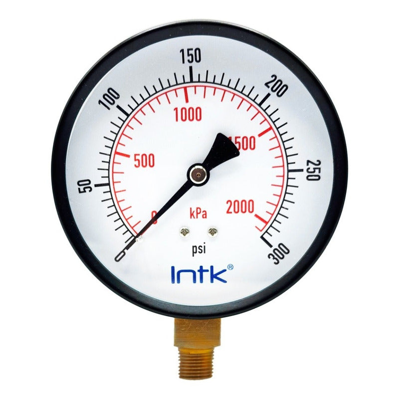 Manómetro Para Compresor Carátula 4 PLG 300 Psi (aire, Gas)