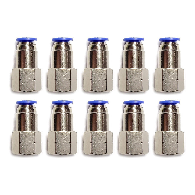 10 Pc of Straight Female Pneumatic Connector/Fitting 1/8 X 1/8