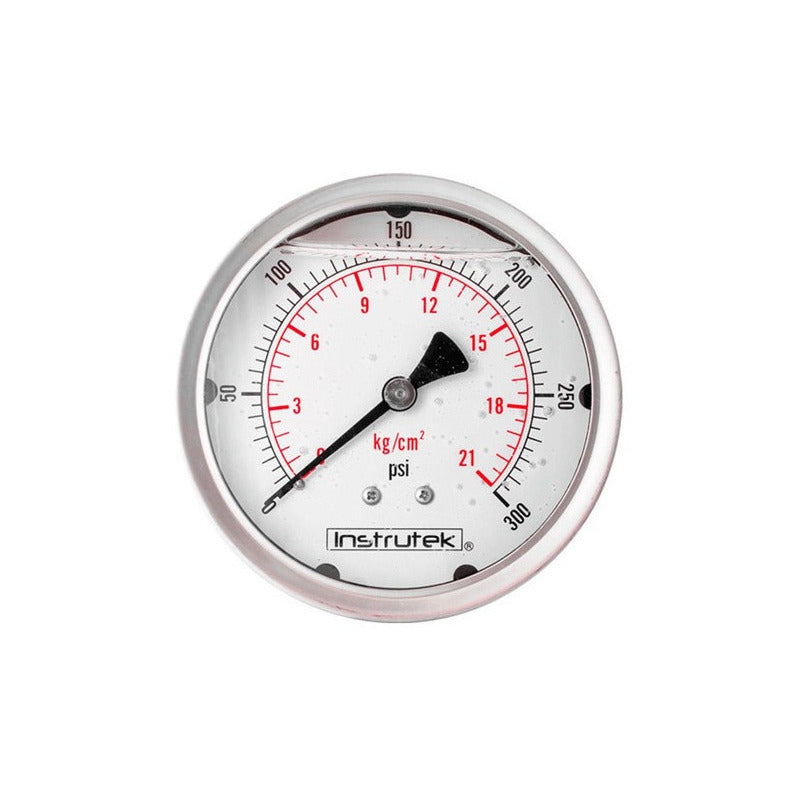 Stainless steel pressure gauge Glycerine 4 PLG, 300 Psi (air, water)