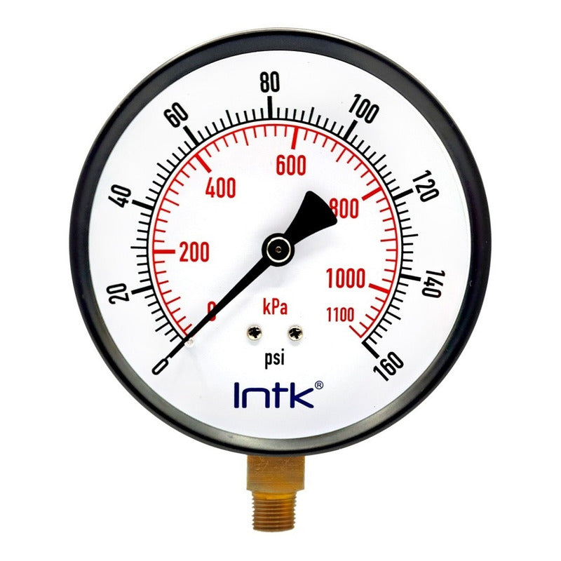 Manómetro Para Compresor Carátula 4 PLG 160 Psi (aire, Gas)